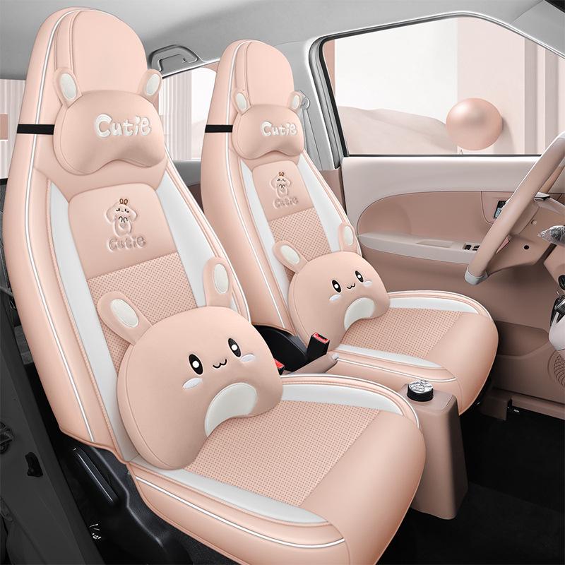 Cartoon Lingbao BOX Car Seat Cushion: Four-Season Full Surround Cover for New Energy Vehicles