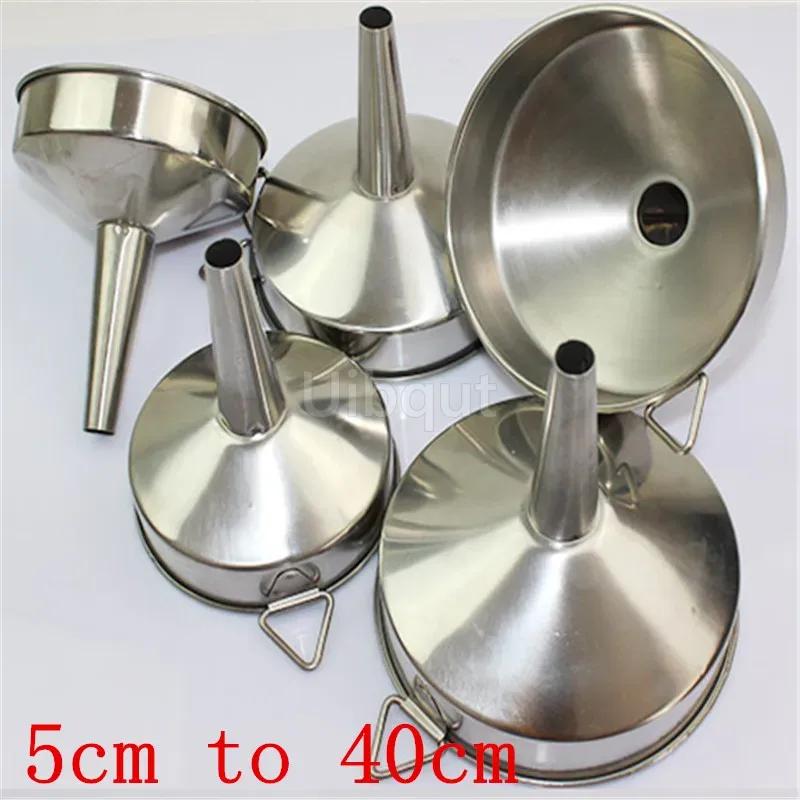 Big Stainless Steel Funnel Kitchen Oil Liquid Metal Funnel with Detachable Filter Wide Mouth Funnel for Canning Kitchen Tools