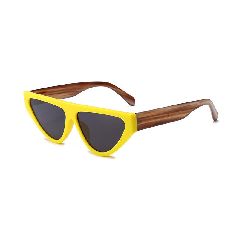 Color-Blocked Glasses, Trendy Street Photography Sunglasses, Xiaohongshu With The Same Triangle Cat-Eye Sunglasses