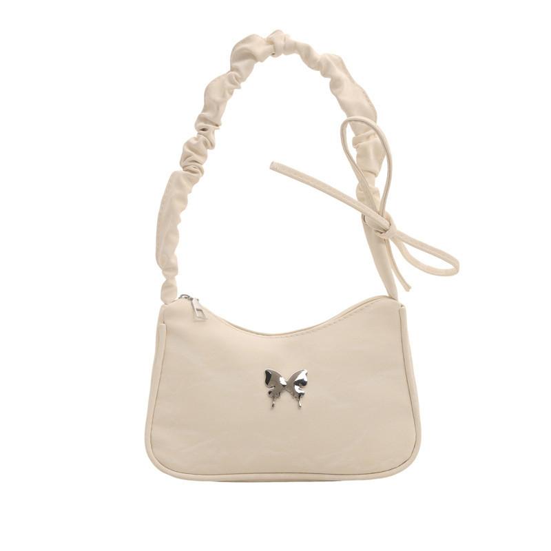 Street Style Small Crossbody Bag With Wrinkle Design And Polyester Interior For Casual Outings