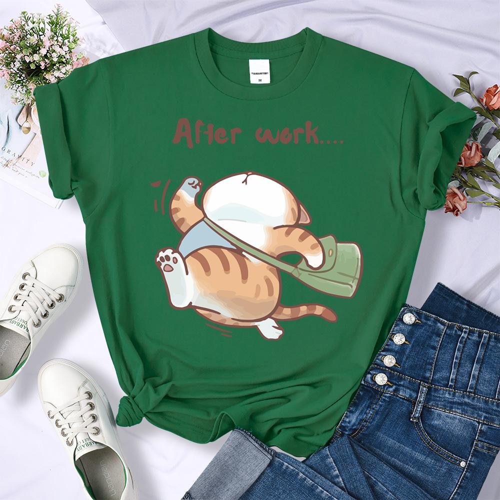 

Кошка, которая бегает после работы, Принтованная женская футболка, Летняя, Прохладная, С коротким рукавом, С круглым вырезом, Модная одежда, Хип-хоп, Повседневная, Уличная одежда 4XL