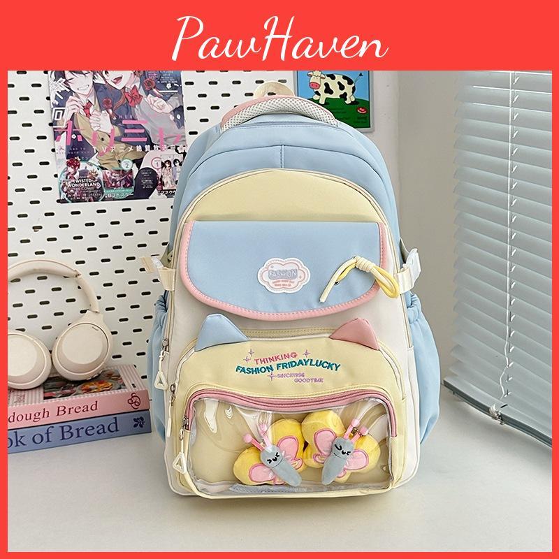 Capacity Large Color Blocked Backpack With Letter Embroidery Design Daily For
