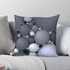 Gray 3D Circles Bubble Square Pillowcase Polyester Linen Velvet Pattern Zip Decorative Sofa Seater Cushion Cover