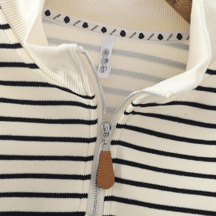 Boys Sweatshirt Spring Autumn Girls Casual Pullover Big Kids Lapel Zipper Sportswear