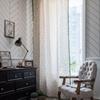 American Style Cotton Linen Small Floral Printing Green Tassel Window Curtain Semi-shading Drapes Living Room Bedroom Kitchen