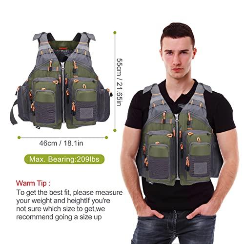 Lixada Fishing Vest, Fishing Vest Jacket, High Buoyancy, Breathable, Large Capacity, Multiple Pockets, Unisex, Load Capacity Up To 95kg, One Size Fits