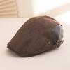 Suede and velvet brim large size, small face, retro American style, brim beret, daily casual shopping