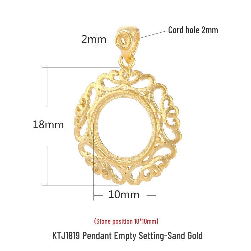 

925 Sterling Silver Simple Pendant Setting for Women - DIY Amber Jade Hetian Jade Accessories 925 Silver