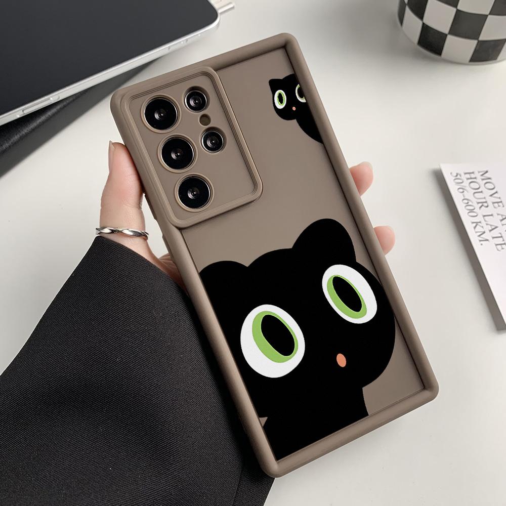 Silicone Case For Samsung A55 5G A16 S25 Ultra S24 FE S23 Plus S22 A54 A53 A35 A34 A33 A25 A15 A14 A13 A06 A05 A05s Cat Covers