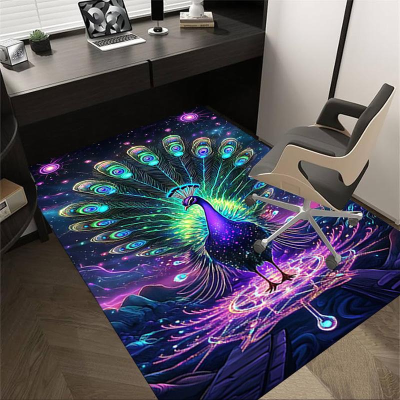 1PC peacock, cosmic Extra Large Non Slip Floor carpet, Office, family, bedroom, Studio   Large Area Rug Indoor Rugs, , Vibrant Colors