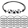 36Pcs Soccer Party Guests Gifts , 12 Bracelets 12 Thank You Card 12 Organza Bag , for Kids Football Birthday Decoration Supplies