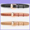 Classic Pu Ladies Belt With Gold Tone Square Buckle For Casual And Workwear
