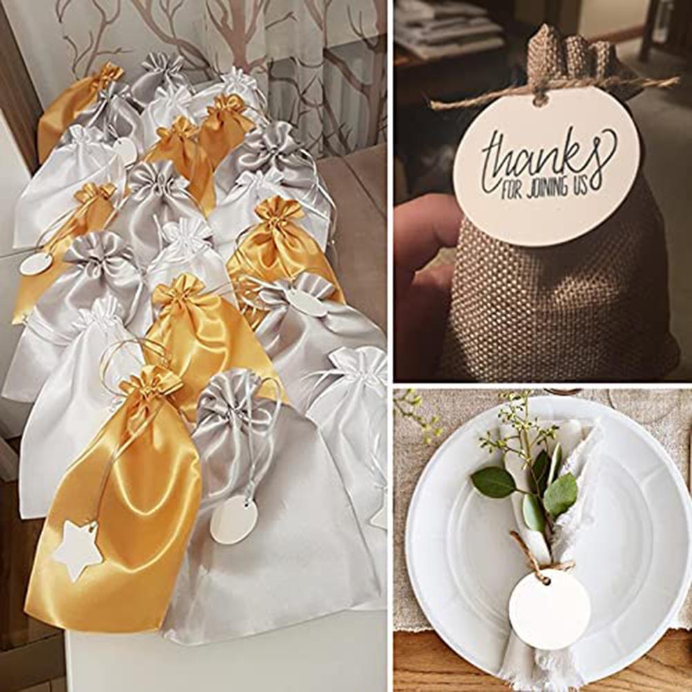 100pcs 5.5cm Round Kraft Tags Universal DIY Blank Tags With 20m Jute Twine For Wedding Birthday Christmas