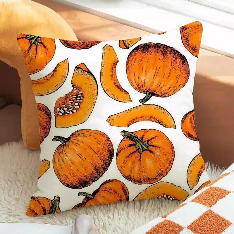 

Наволочка с принтом тыквы, осенний праздник урожая, наволочка 45x45 см, чехол для дивана для гостиной, украшение для спальни, комнаты, дома 40x40cm