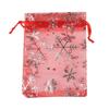 100 Christmas Drawstring Drawstring Mesh Bags Snowflake Organza Holiday Storage Decoration Wedding Gift Ornament Candy Bags