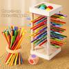 1 Set Wooden Stick Tower Dice Game Fine Motor Focus Training Colorful Stick Counting Math