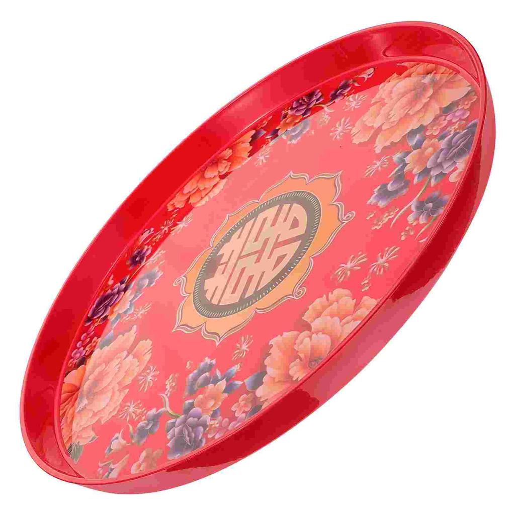 Vintage Decor Tea Tray Wedding Candy Food Traditional Chinese Plates Snack Serving Platter