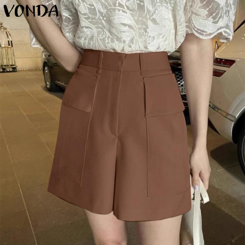 

Летние женские повседневные однотонные тонкие шорты VONDA с ​​карманами
