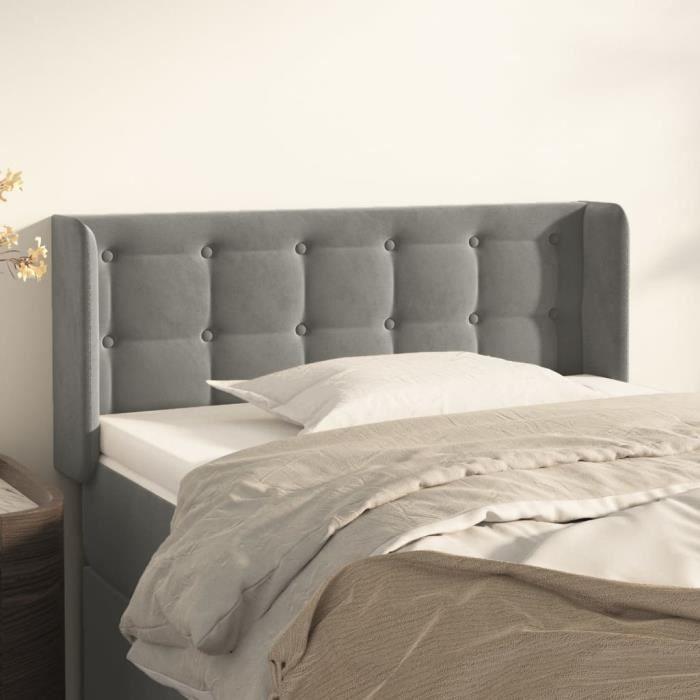 VidaXL Headboard with Ears Light Grey 103x16x78-88 Cm Velvet3119244