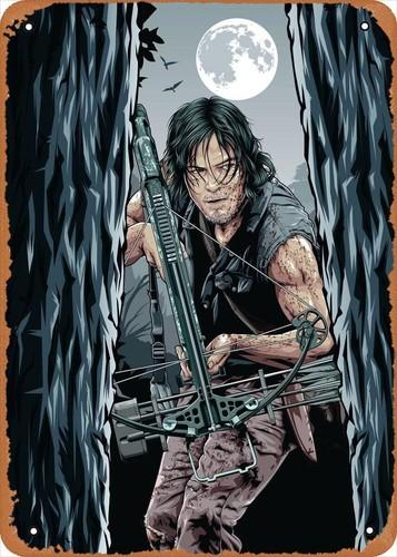 Game Poster Metal Daryl with crossbow Wall Art Decor Tin Sign 20x30cm(7.8x11.8inch)
