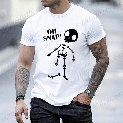 Oh Snap Broken Leg Injury Broken Bones Hospital Skeleton TShirt Men T Shirt Summer Tops Women Tshirts Oneck ShortSleeve Tees