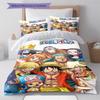 One Piece Monkey D Luffy Pattern Bedding Quilt Set Quilt Cover Pillowcase Home Birthday Gift(1 * Duvet Cover + 2 * Pillowcase, Without Core)