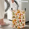 Collapsible Laundry Basket Large Round Waterproof Fabric Hamper Dirty Clothes Storage Bin Toy Organizer with Handles