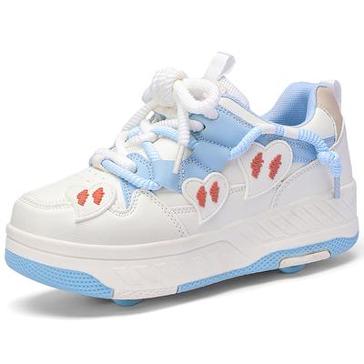 Botas Deportivas de Cuatro Ruedas para Niños Zapatos de Patinaje con Ruedas Zapatos Deportivos Zapatos con Ruedas para Niñas