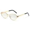New retro fashion European and American high-end sunglasses, men's and women's spirit snake head cat eye light luxury metal sunglasses