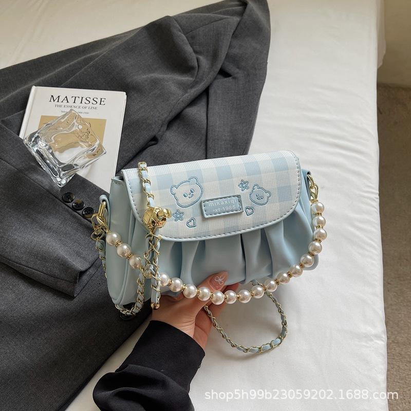 

Сумка женская летняя новая мода персонализированная подмышечная маленькая квадратная сумка для поездок на работу на плечо на косую через плечо синий