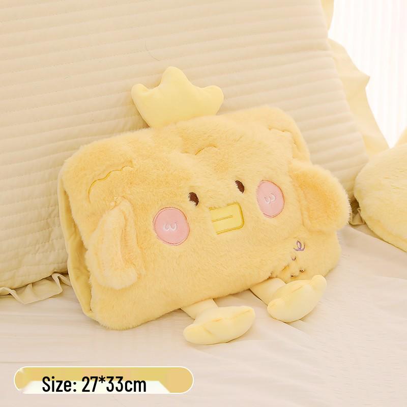 Rechargeable Plush Hot Water Bottle & Belly Warmer - Explosion-Proof Electric Heating Hand Warmer for Women