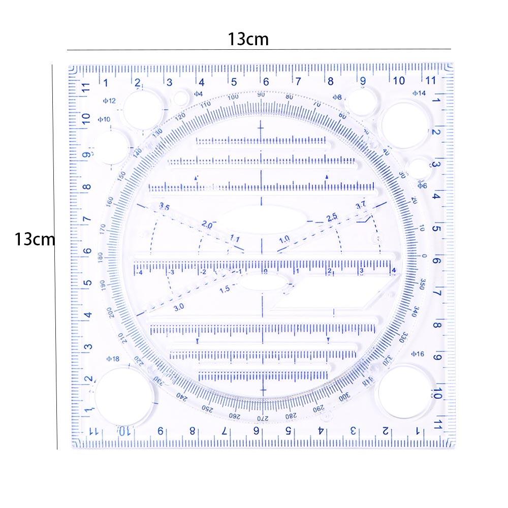 Function Multipurpose Springhall Angle Geometric Drawing Template Circle Maker Drawing Ruler Multifunctional Drawing Ruler