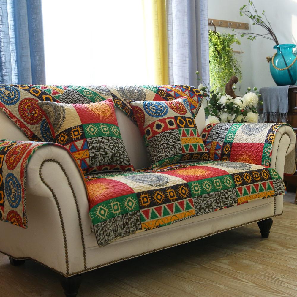 Pure Cotton Sofa Cover Retro Sofa Towel Thick Slipcover Non-slip Sofa Couch Cover Corner Towel Mats