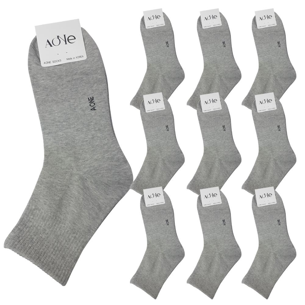 AONE [10-Pack] Men'S Value Mini Plain Mid-Length Socks