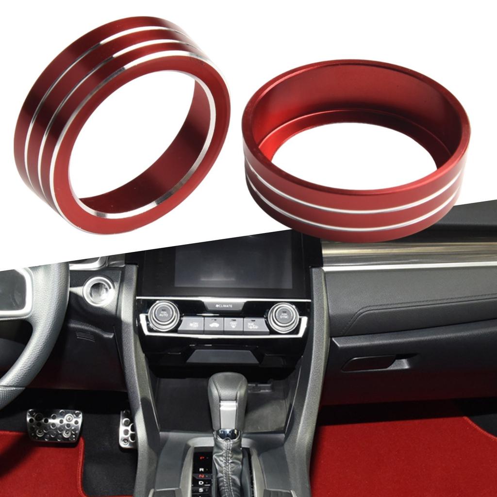 Colorful Aluminum AC Knob Control Knob Ring Cover for Honda Civic 10th Gen