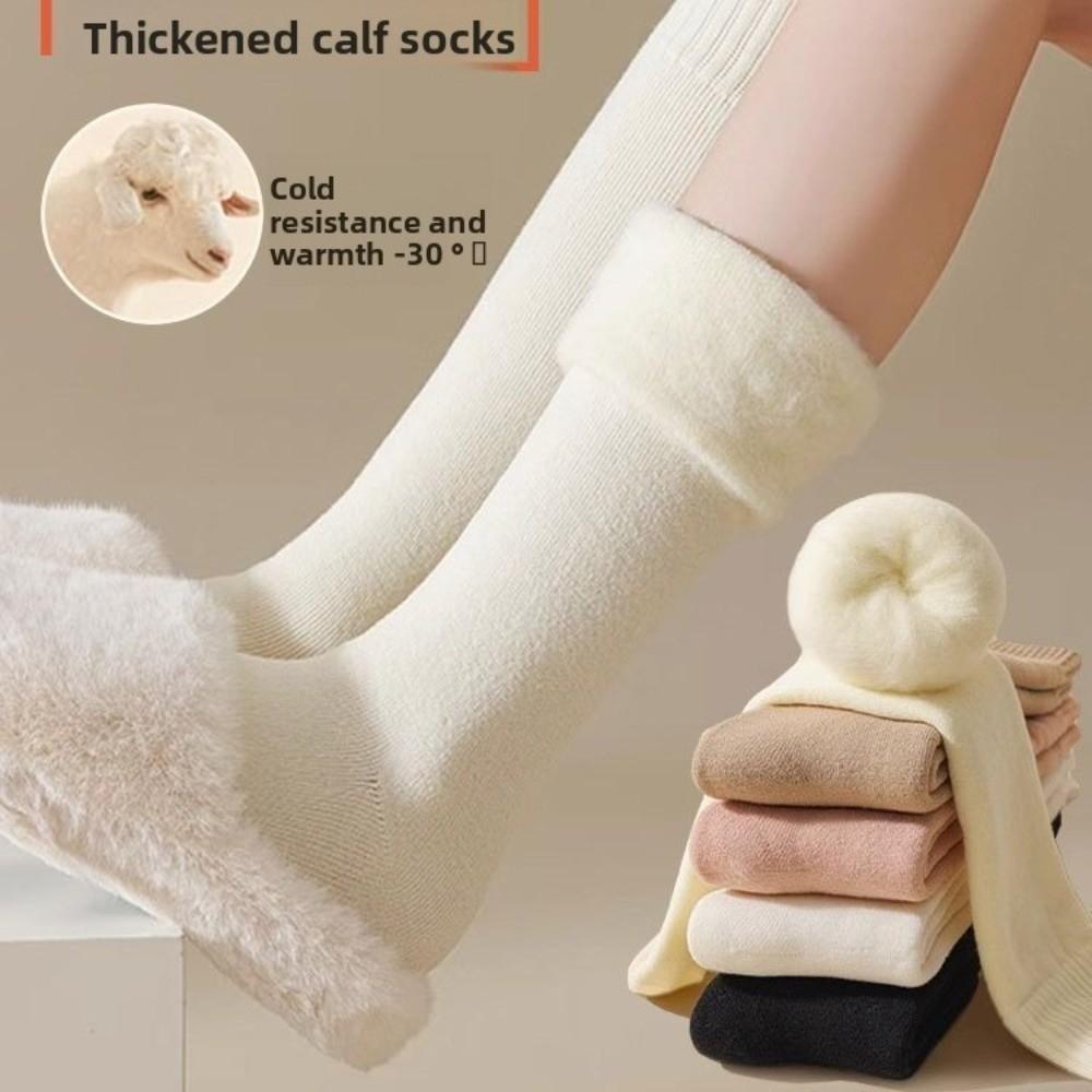 Chaussettes d'hiver épaisses en coton polyester pour mollets, chaussettes éponge, chaussettes de nuit, réchauffeur d'hiver