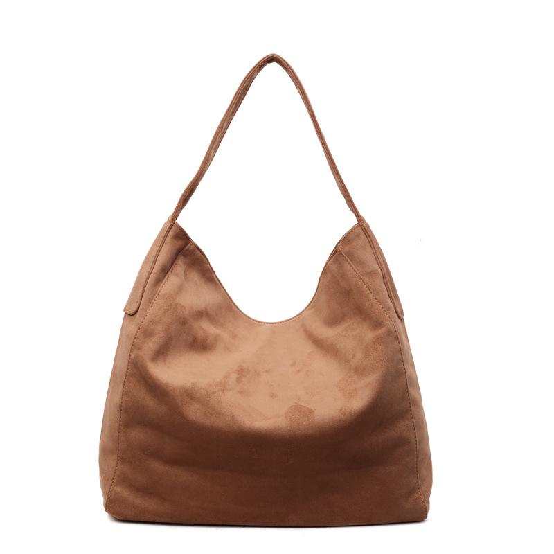 

Autumn and winter new matte suede tote bag large capacity commuter casual shoulder bag fashionable versatile women s bag