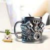Stainless Steel Coffee Cup with V6/V8 Engine, Fun Car Engine Design, Coffee Cup, Cocktail Cup, Suitable for Car Enthusiasts