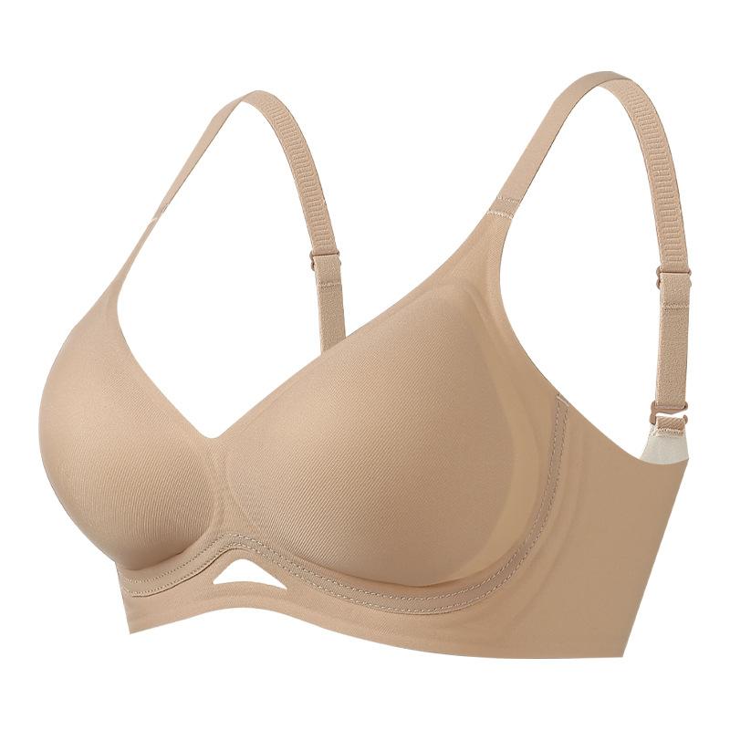 Seamless Bra Women's Smooth Perforated and Breathable Underwear Gathering Bra Comfortable Frameless Bra Push Up Bra