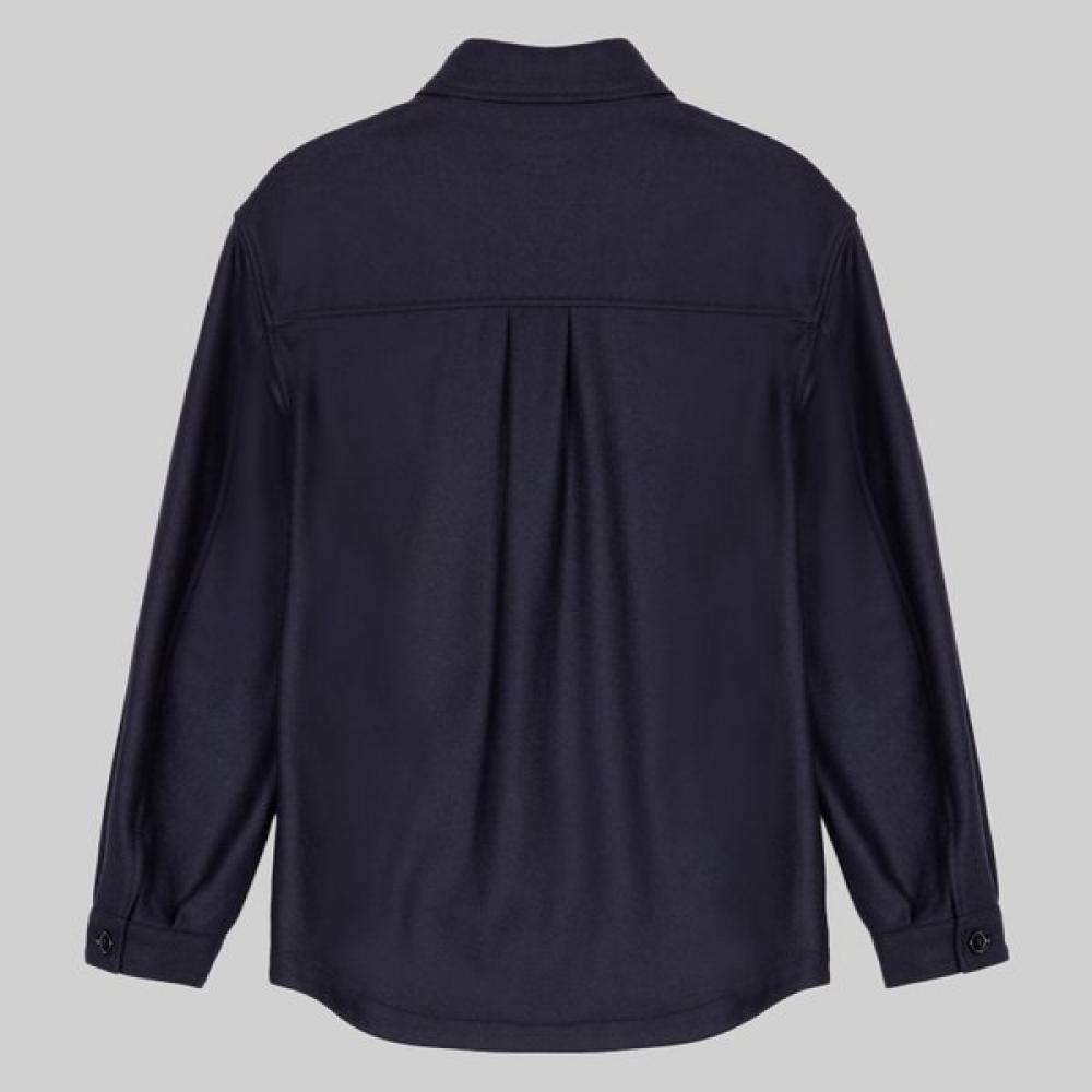 Boss 30  Off Manteco Wool Blend Relaxed Fit Overshirt Dark Blue 50527940404 