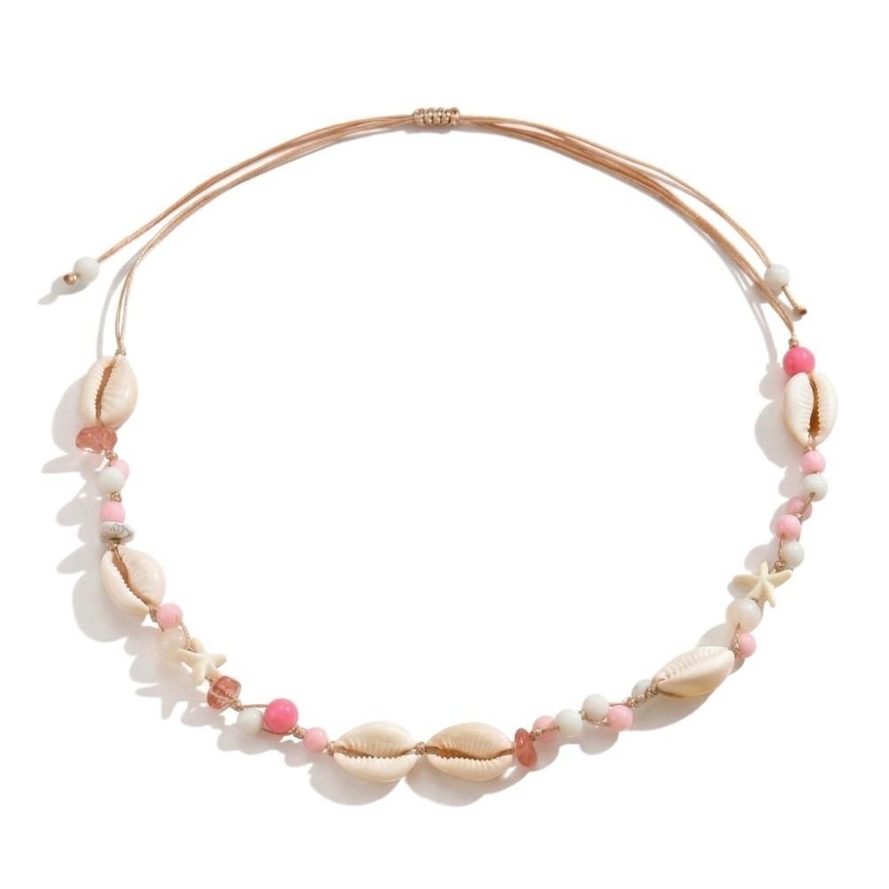 Sea Series Bohemian Shell Necklace Adjustable Beach Beaded Necklace  Girls Couple Gift