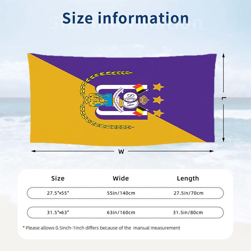 Anderlecht FC stampa Asciugamano da Spiaggia Quick Dry Microfibra Assorbente Portatile da Viaggio Asciugamano da Nuoto