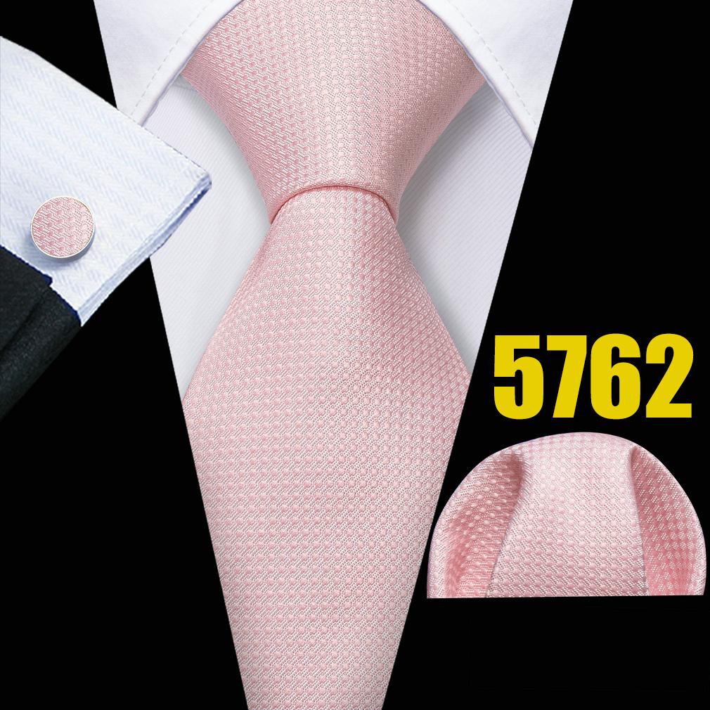 Men Pink Ties Fashion Classic Striped Paisley Floral Necktie Handky Cufflinks Set Formal Wedding
