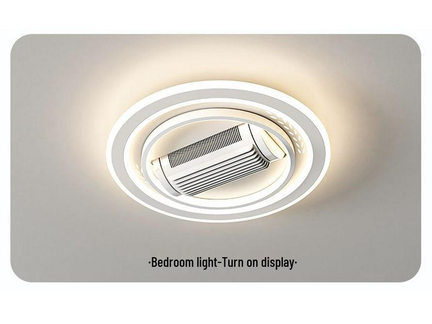 Modern Smart Leafless Ceiling Fan with Tricolor Light and Voice Control for Living Room/Bedroom, 110V, 36 inches