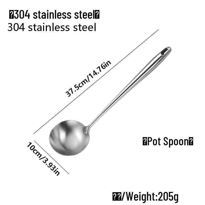 Liang Sheng 304 Stainless Steel Stir-fry Cooking Spoon Set with Extended Handle