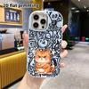 Phone case: 2D flat design suitable for iPhone 18 17 16 15 14 13 Pro protective case, couple style, grumpy orange cat, Christmas and Halloween gifts