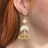 Exquisite Personality Sun Moon Hollowed-out Moth Pendant Stainless Steel Dangle Earrings for Women Bohemia Retro Jewelry Gifts