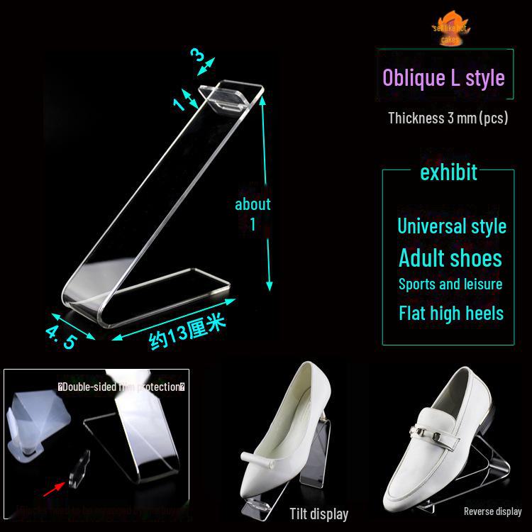 Transparent Acrylic Shoe Display Rack for Adult & Children's Shoes