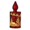 Regal Tidings Glass LED Light Up Candle - Santa Scene