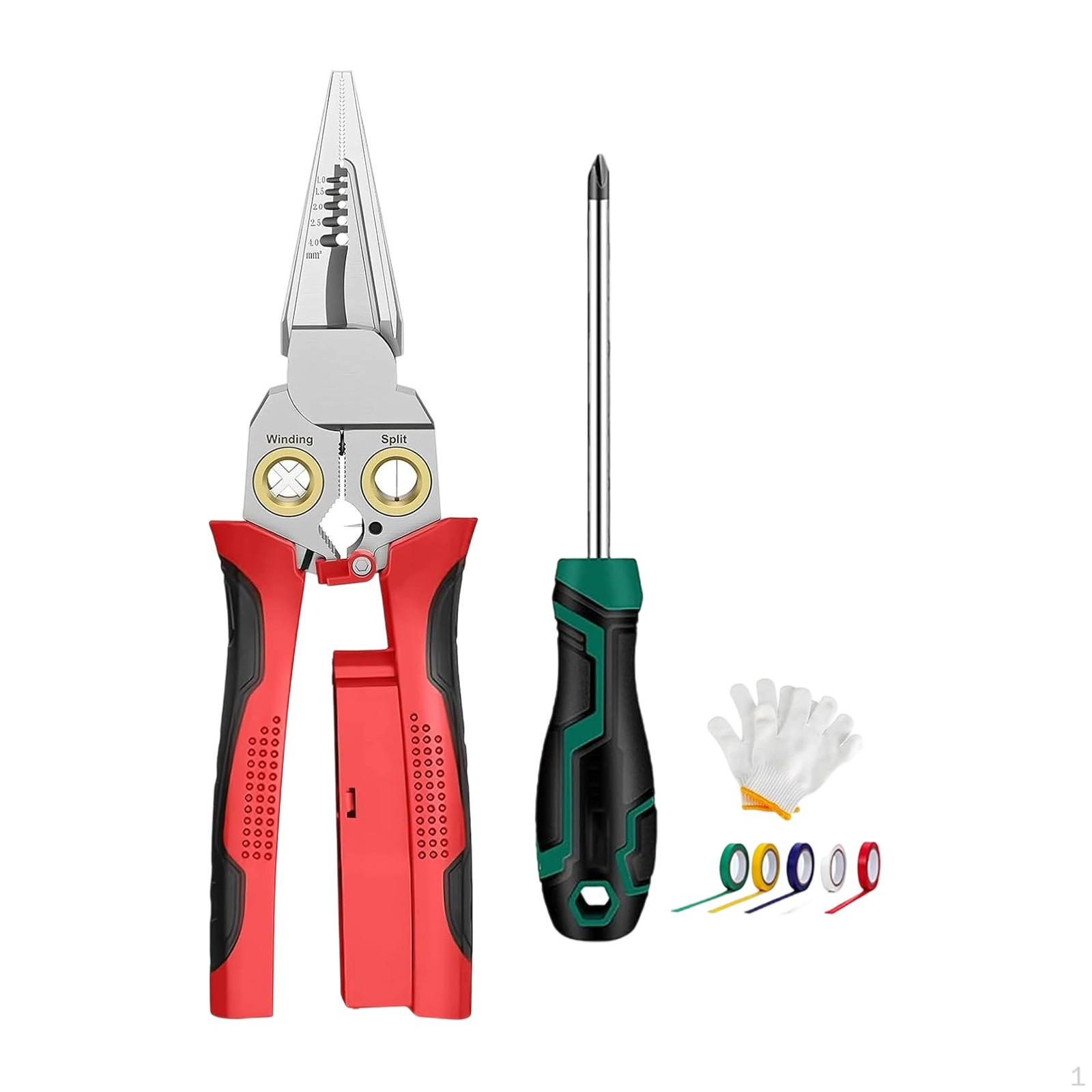 

Wire Stripper Kit Cutter Ergonomic Comfortable Grip Professional with Breakpoint Test Versatile Hand красный